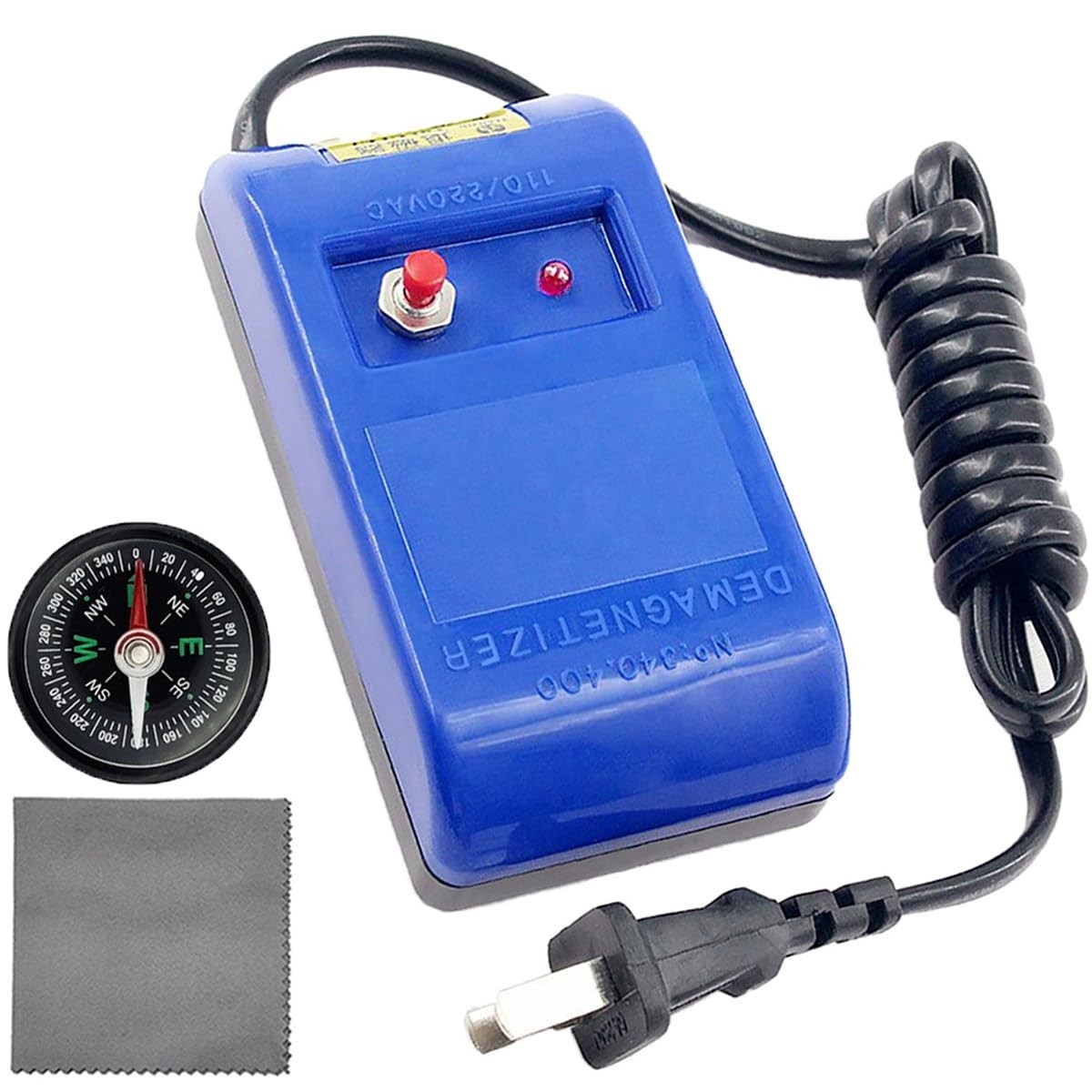 Professional Watch Demagnetizer Tool with Compass & Cleaning Cloth – Repair Kit