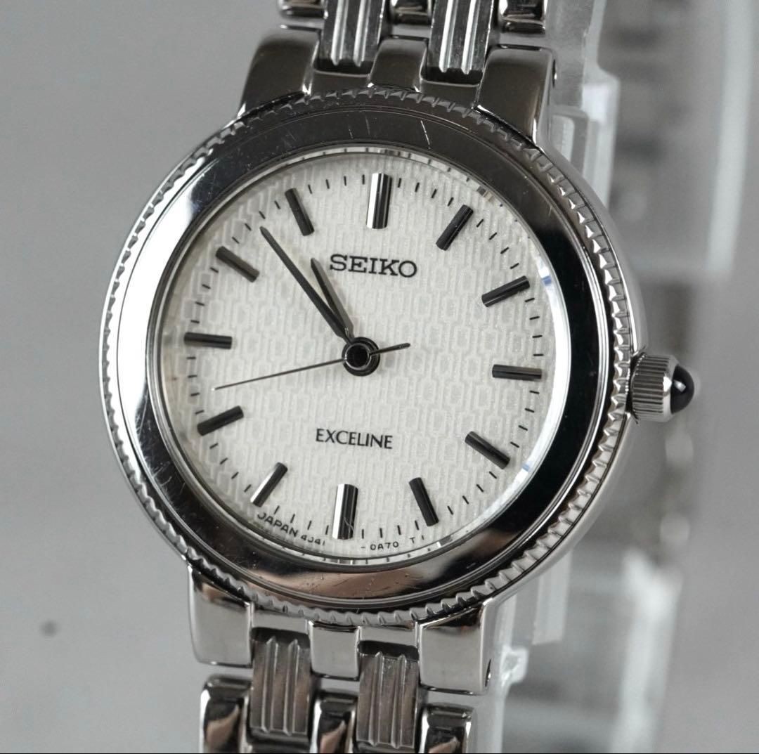 New Seiko EXCELINE Round Silver Ladies’ Wristwatch Quartz Working Item