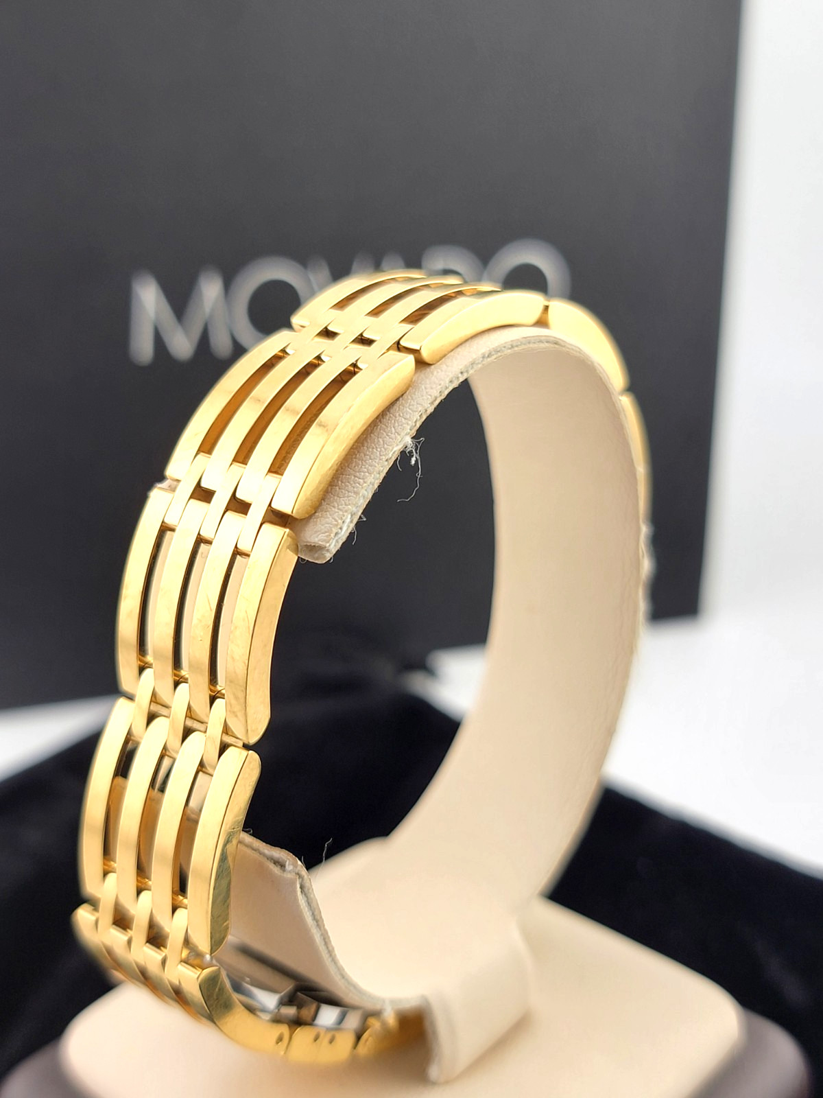 Mens Movado Esperanza Gold Tone PVD Coated Stainless steel Bracelet w/ Box!!!