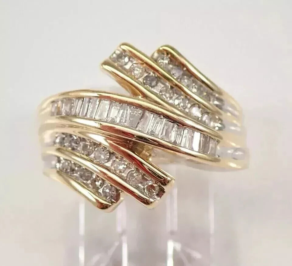 2Ct Round Cut Lab-Created Diamond 14K Yellow Gold Plated Women’s Engagement Ring