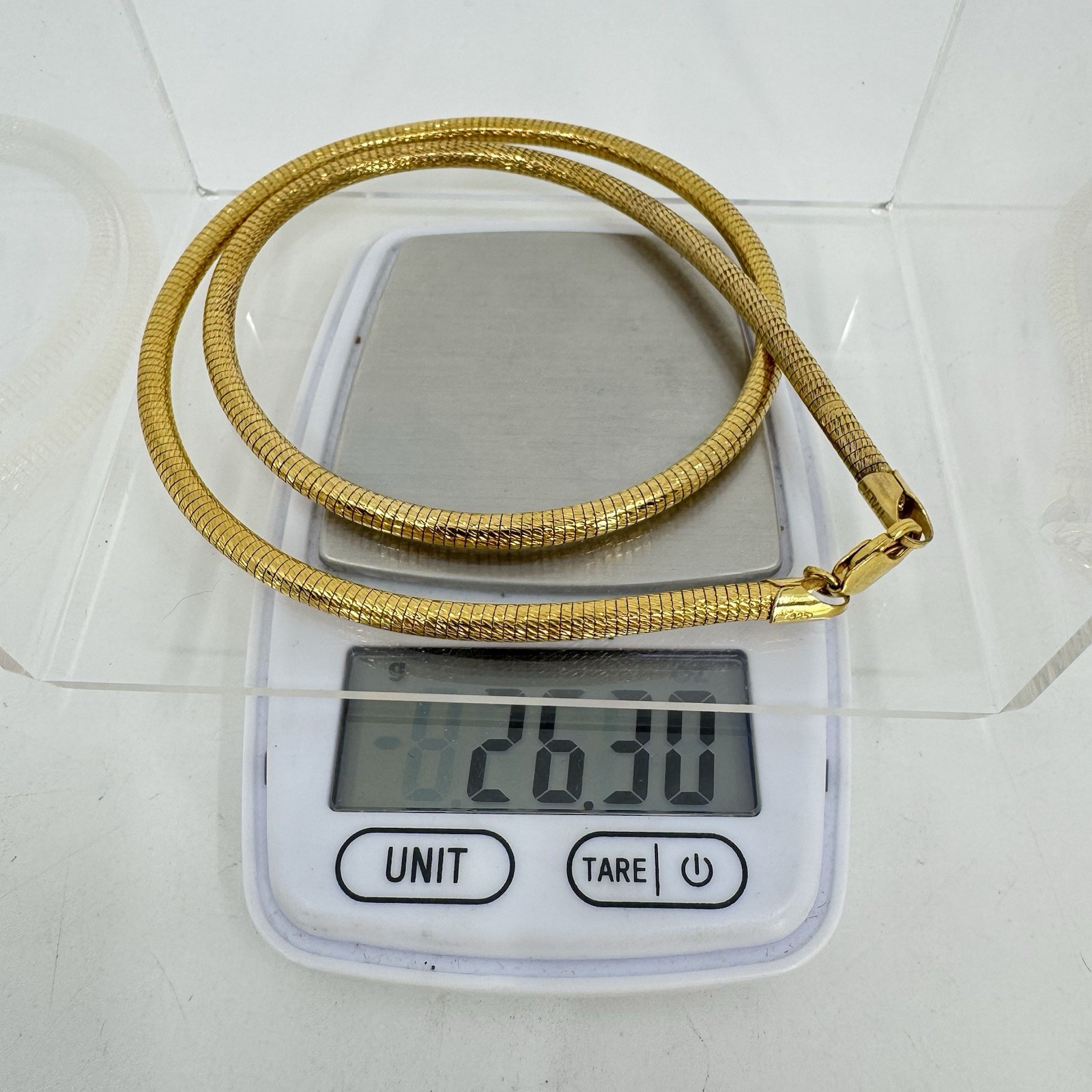 Italian Gold Over Sterling Silver 4mm Diamond Cut Snake Chain Necklace 20” 26.3g