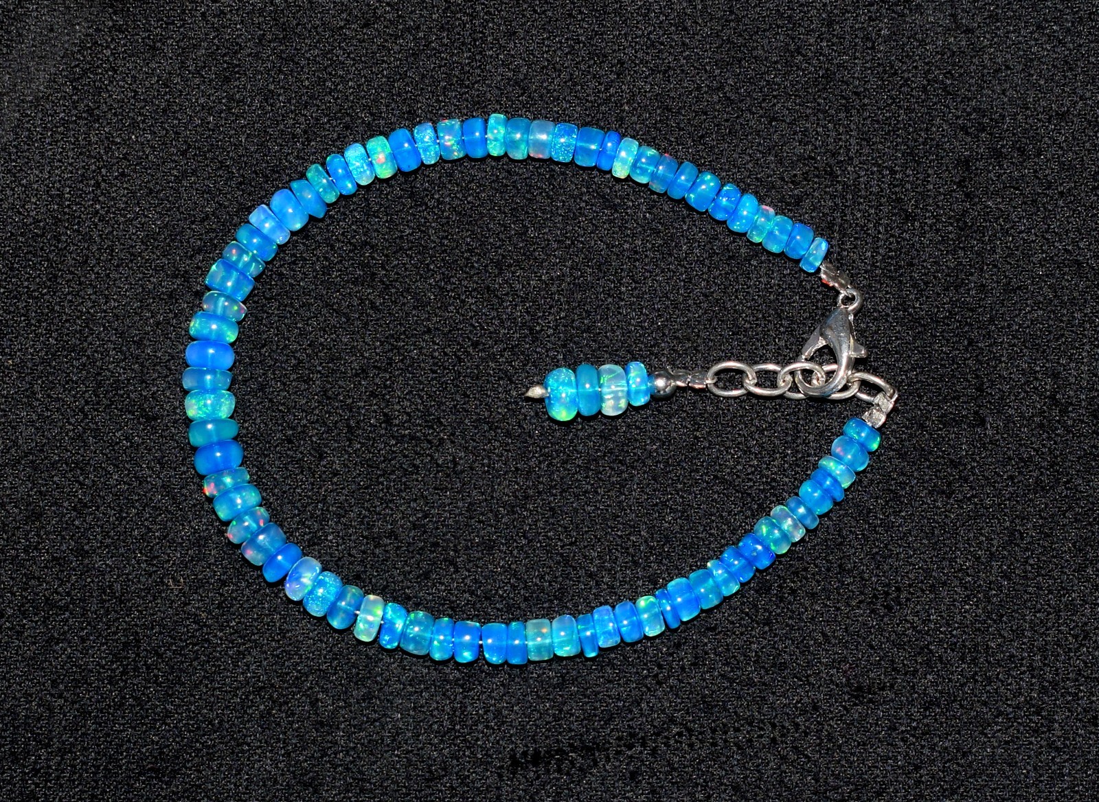 7.5″ Natural Ethiopian Welo Fire Opal Gemstone Beads Bracelet Handmade AF0302