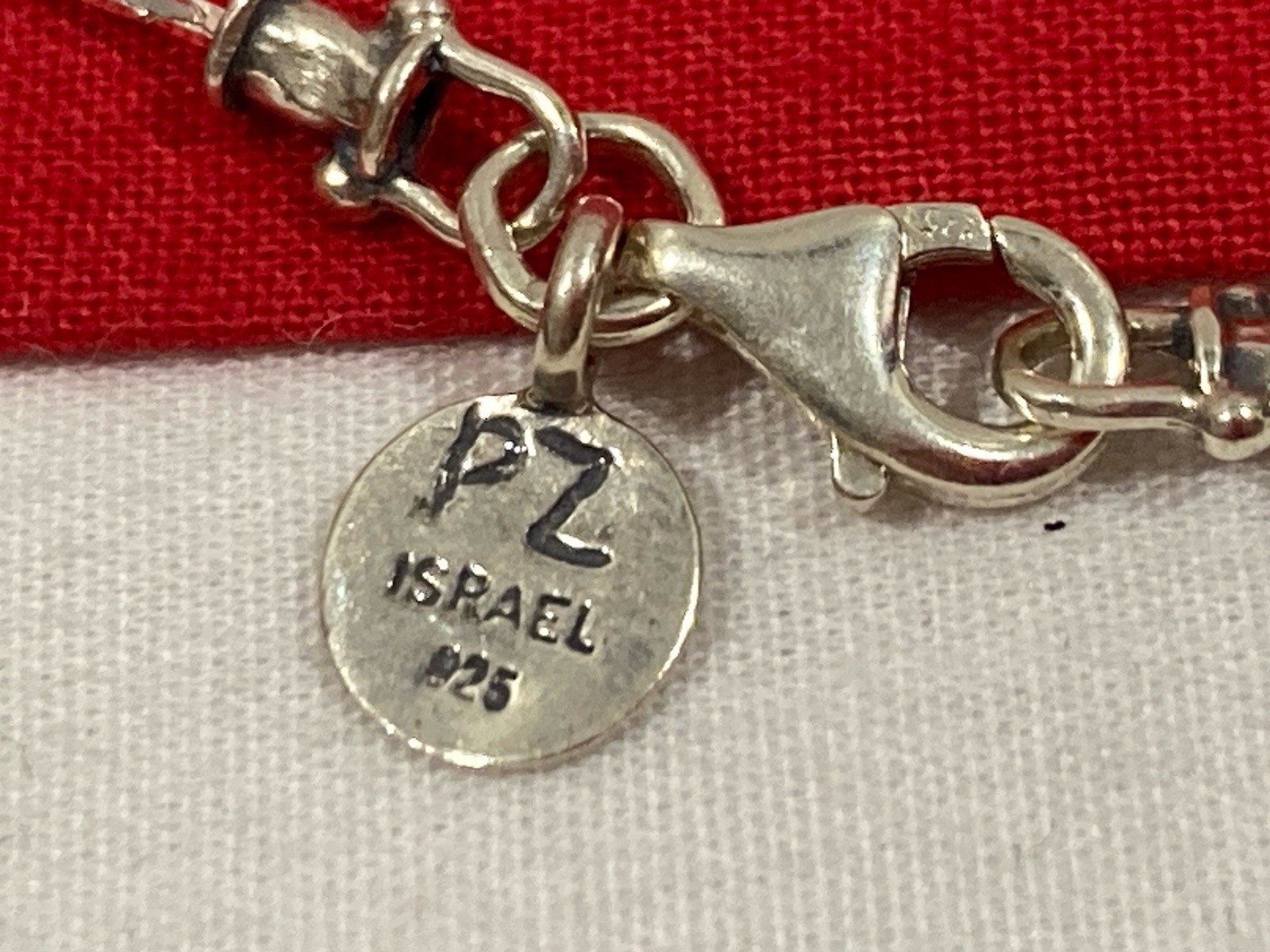 NEW OR PAZ PZ ISRAEL Sterling Silver 925 ROMAN GLASS Pendant 20″ Necklace W/BOX