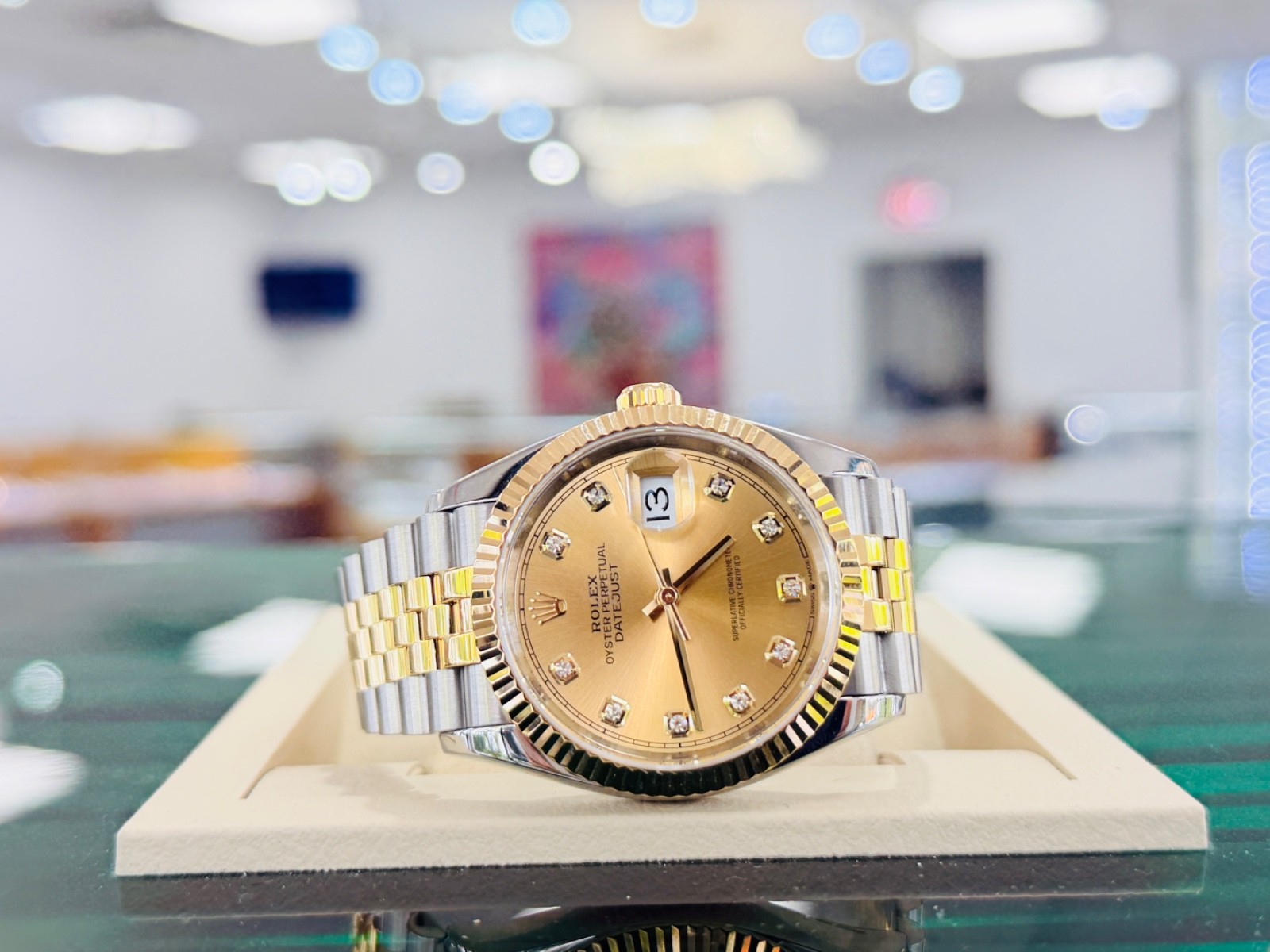 Rolex Datejust 36 126233 Stainless /Gold Factory Champagne Diamond Dial Jubilee