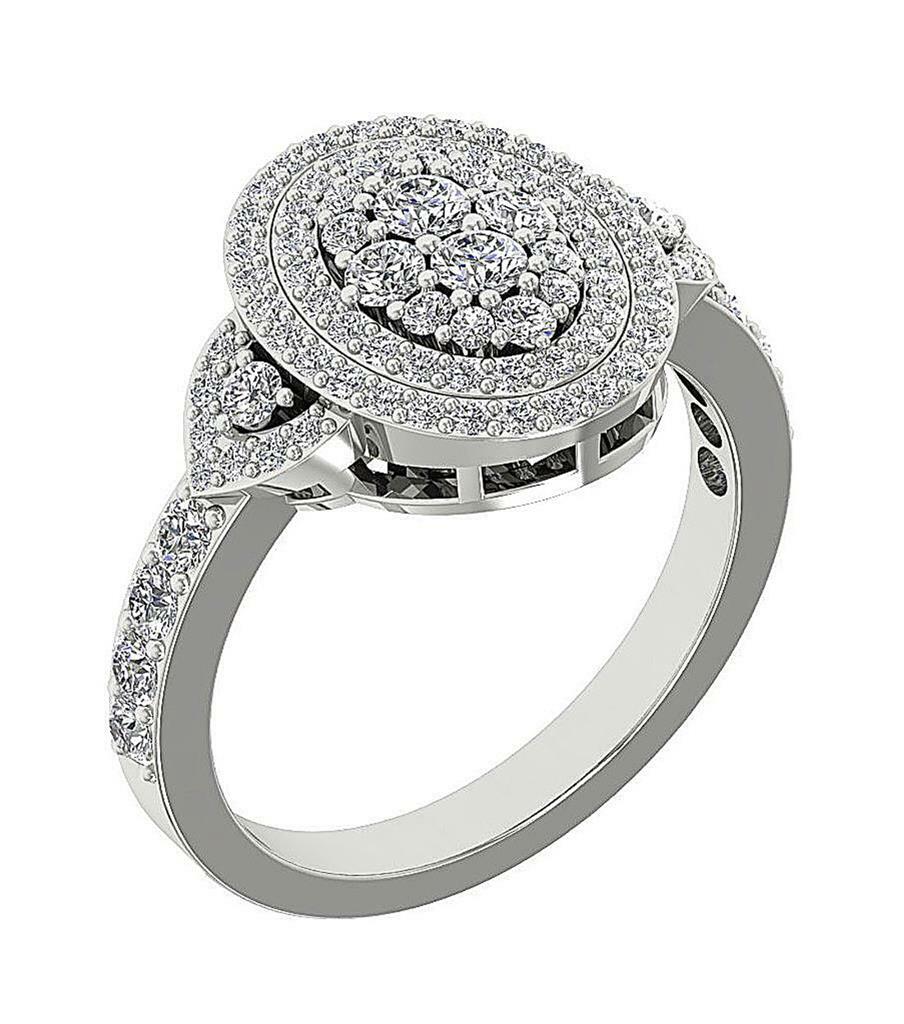 14K Gold I1 G 1.50 Ct Right Hand Round Ring Natural Diamond 14.80 MM Prong Set