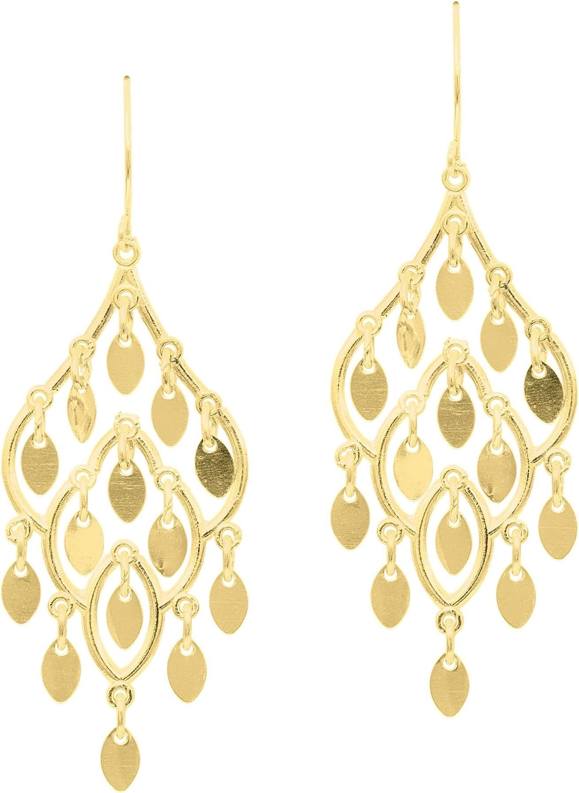 Floreo 14k Yellow Gold 45mm Polished Chandelier Earrings