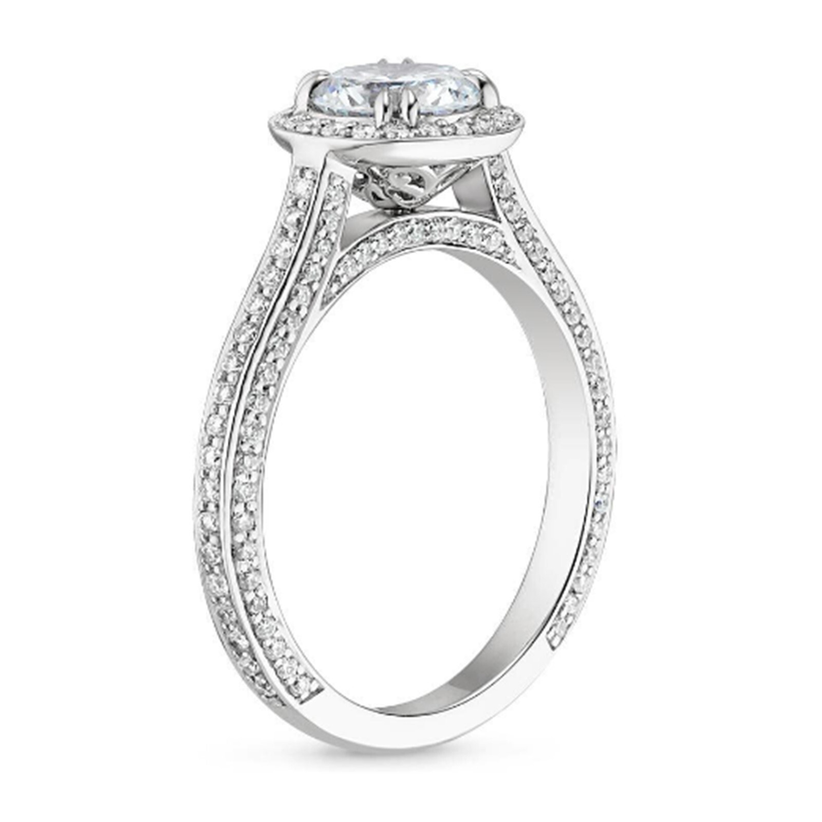 1.35 Ct Round Cut Real Moissanite Anniversary Wedding Ring 950 Platinum Size 8.5