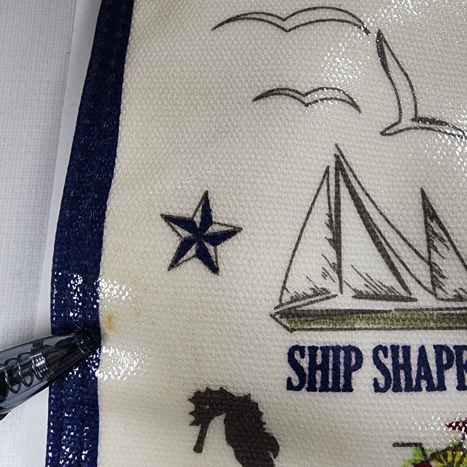 Brighton Nautical Travel Jewelry Roll Blue Velvet Lined Zippered Compartments