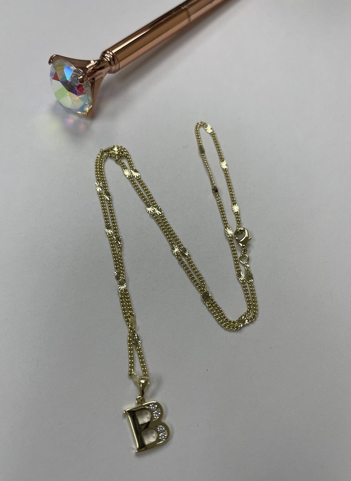 14K Gold Plated Initial Letter A-Z Pendant necklace for everyday use.