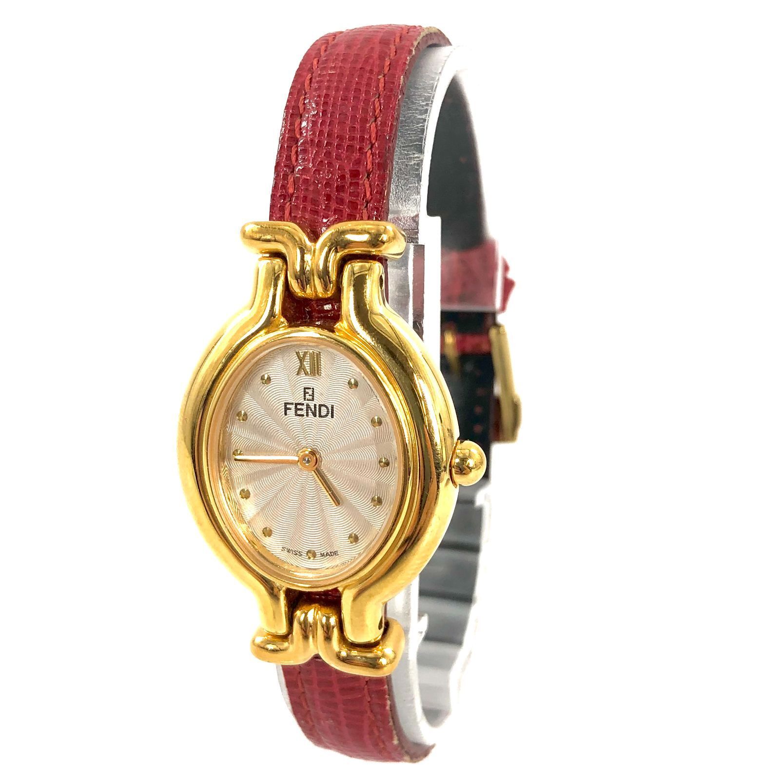 FENDI Chameleon 640L Quartz Women Watch Gold 24mm Swiss Made JAPAN Working Japan