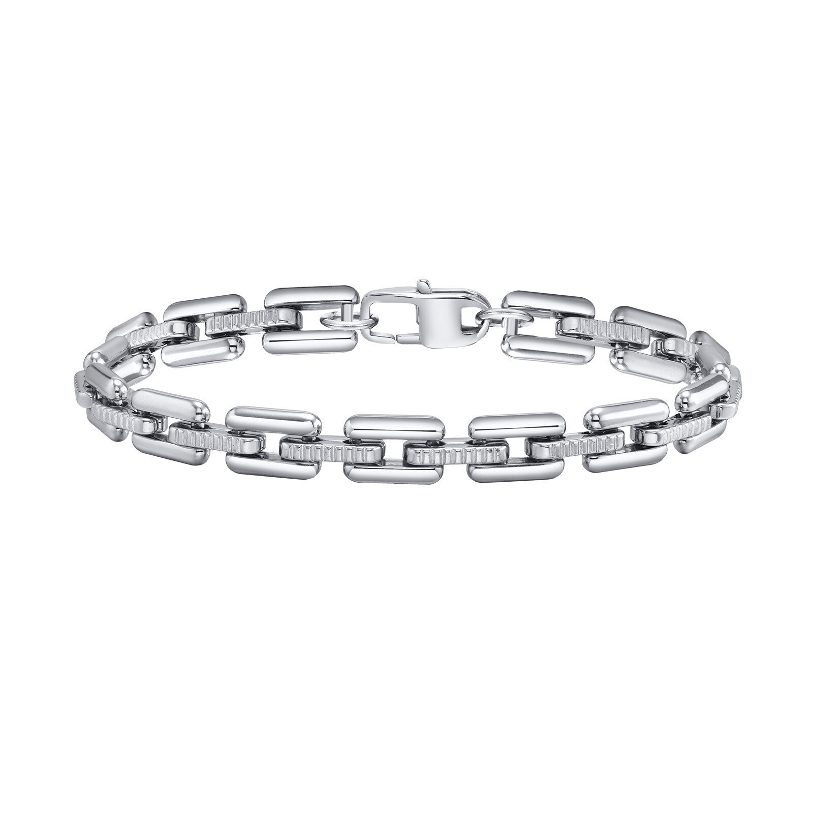 8.5MM 8.26” Silver Long Box Chain Bracelet Stainless steel Jewelry For Men Gift