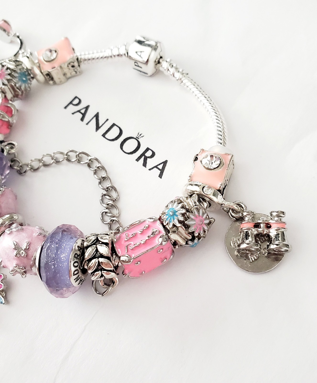 Authentic Pandora Travel Charm Bracelet Multicolor Gift Set New in Box