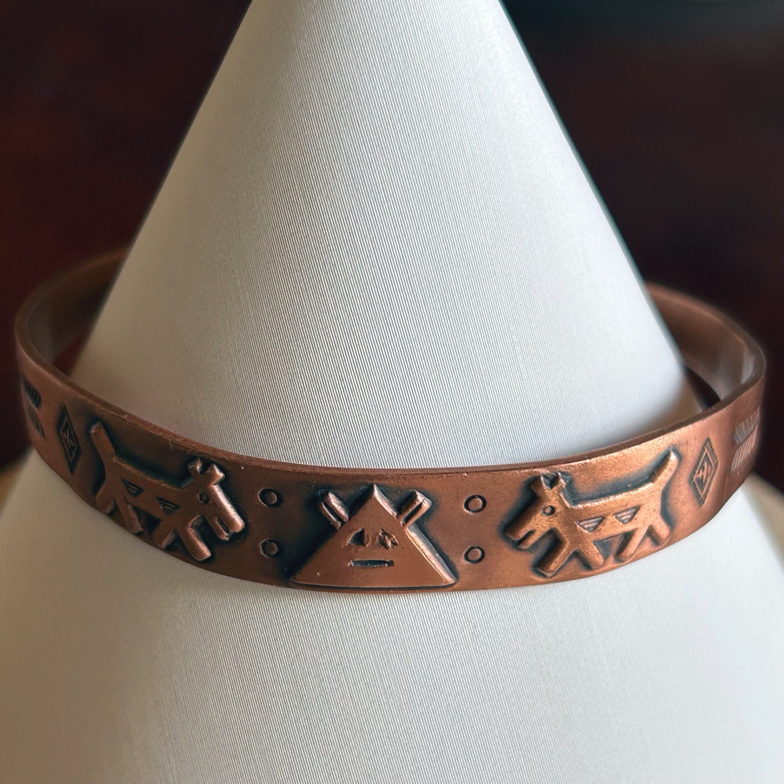 Vintage Copper Wheeler Manufacturing Co Southwest Cuff Bracelet