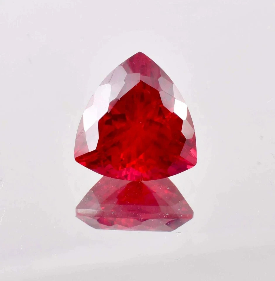 31 Ct Natural Blood Red Ruby Trillion Cut Certified Loose Gemstone Mozambique