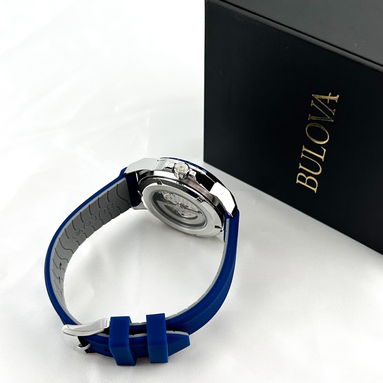 Bulova Marine Star 98A303 A Automatic blue Dial Rubber Strap Men | Watch | 45mm