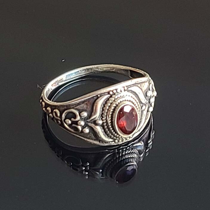 Natural Garnet 925 Sterling Silver Handmade Ring All Size Available For Gift
