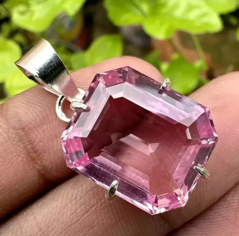 Natural 35 Carat Padparadscha Sapphire Certified Loose Gemstone 925 Silver