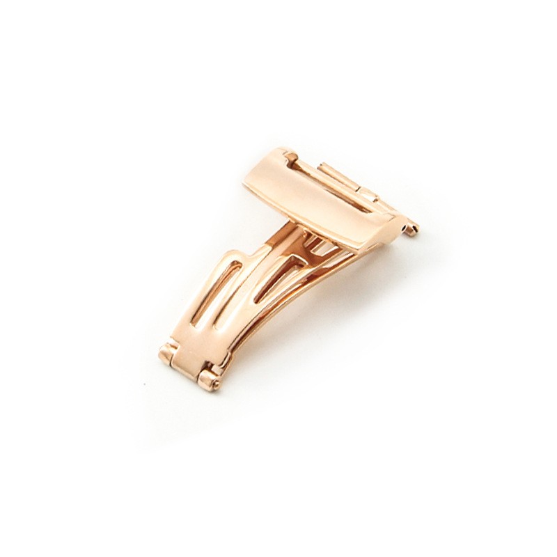High End Stainless Steel Folding Clasp leather Strap Butterfly Buckle 18mm