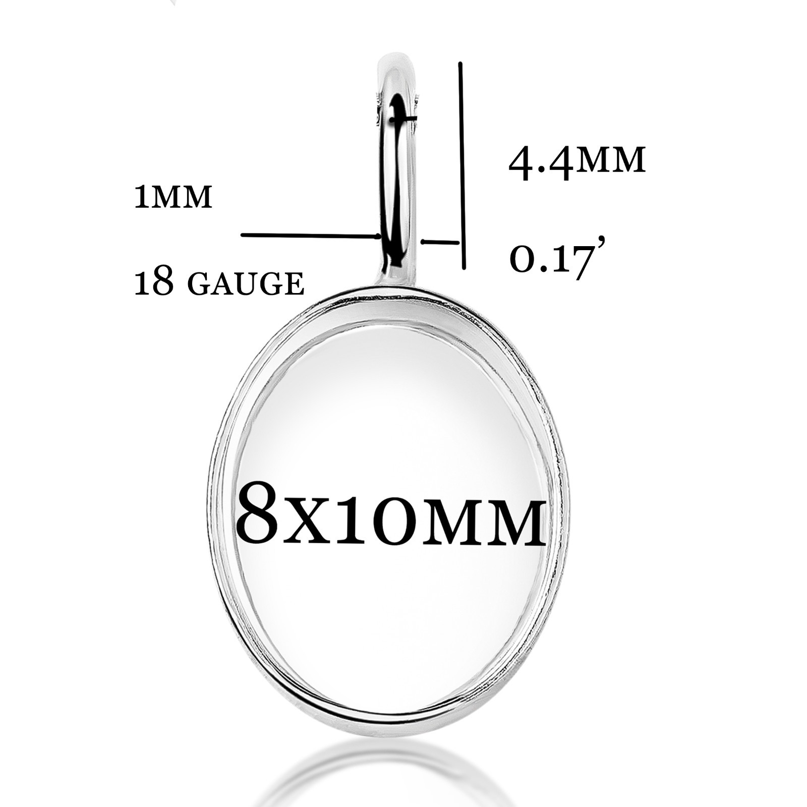 925 Silver 8x10mm Bezel Cup Pendant Blank – DIY Resin Jewelry Base, Keepsake