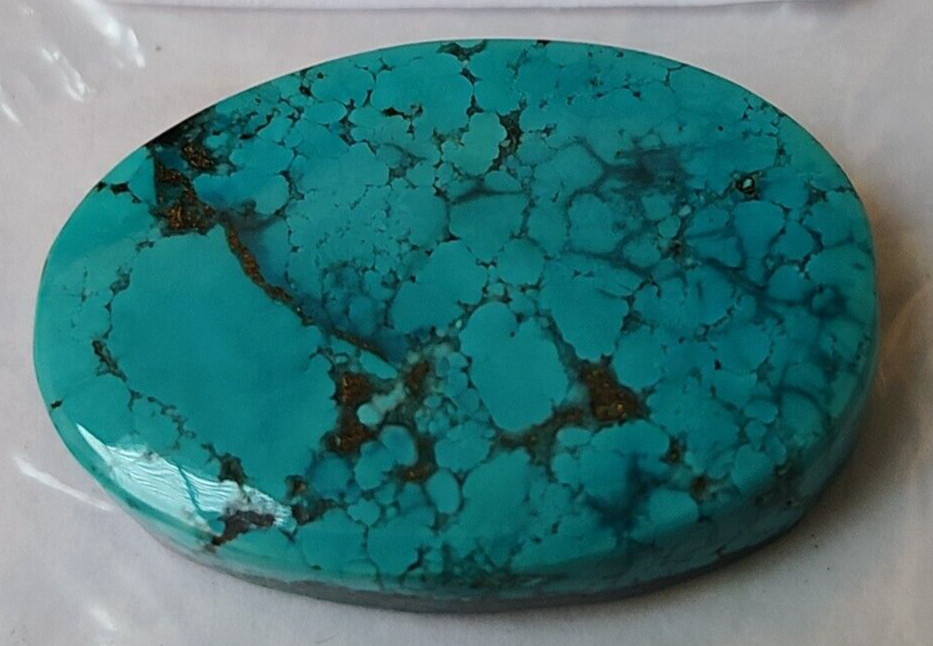 53.80 Ct. Natural Arizona Blue Spiderweb Turquoise Oval Cabochon Loose Gemstones