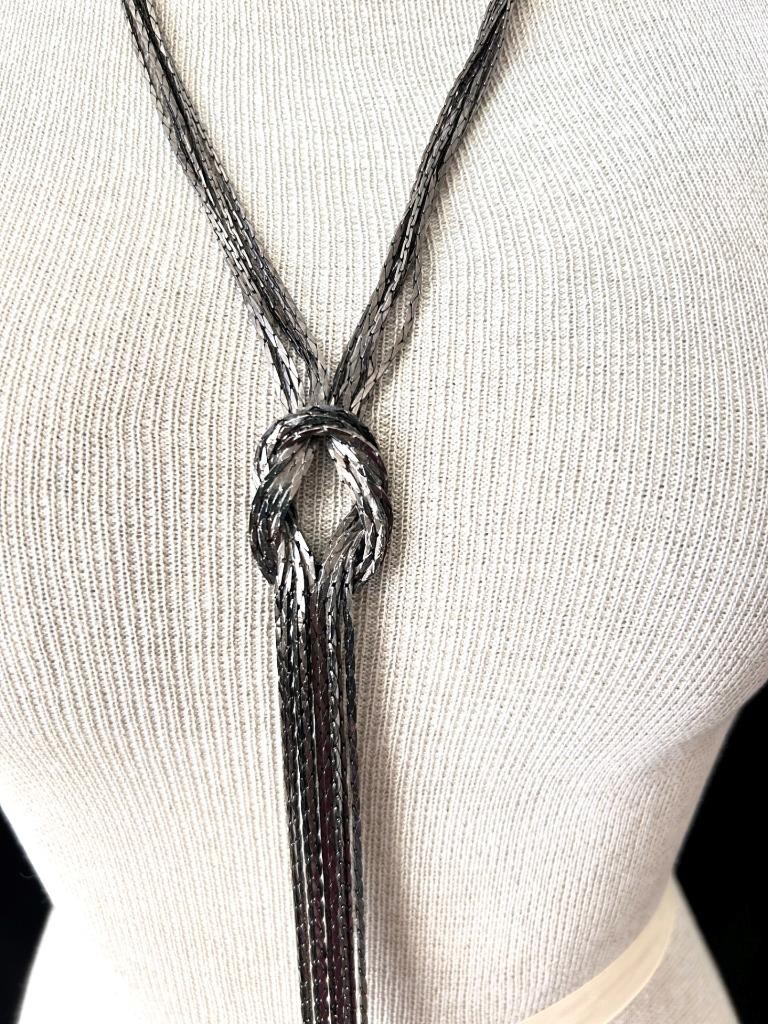 twisted metal necklace lobster claw closure 20″ long plus extender chain