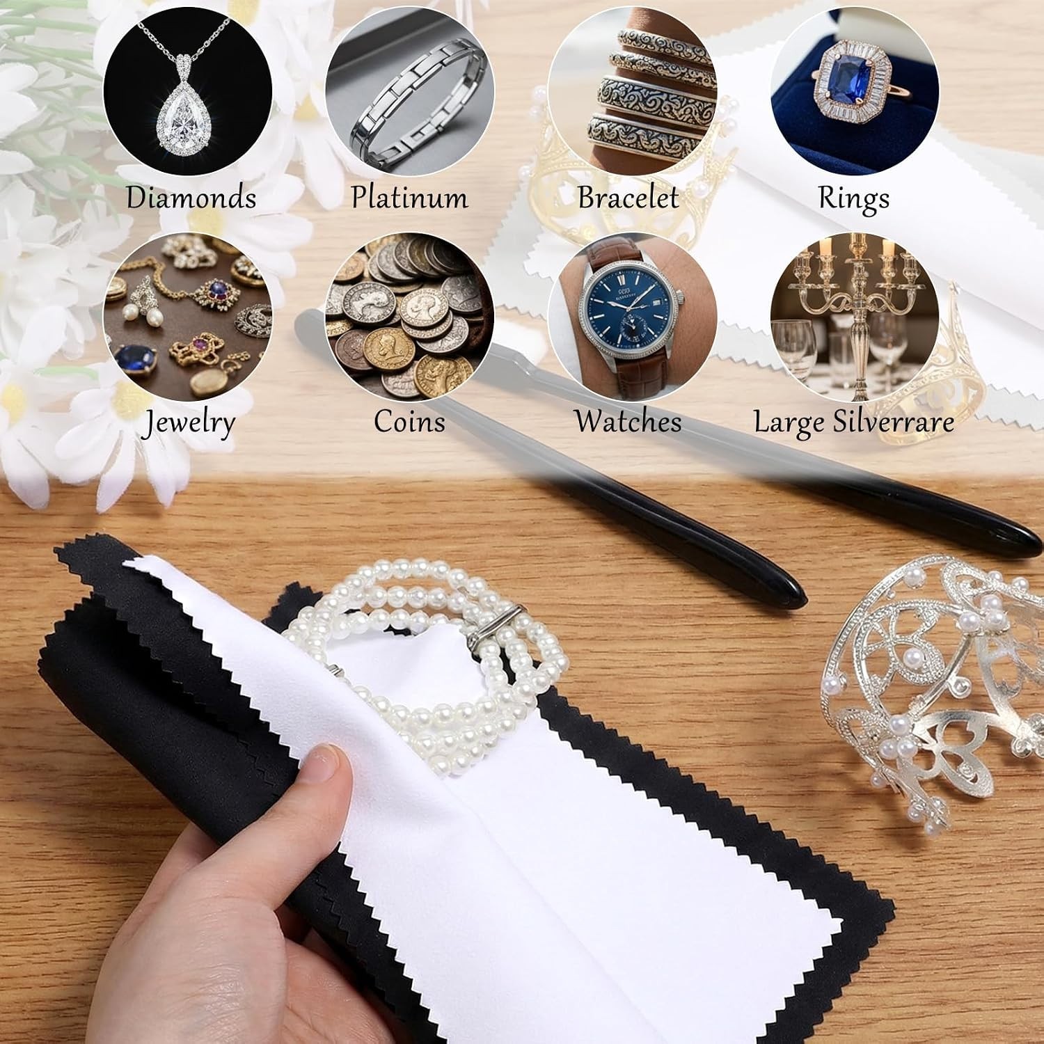 Durable & Reusable Jewelry Cleaning Cloths and Brushes for Optimal Jewelry Care
