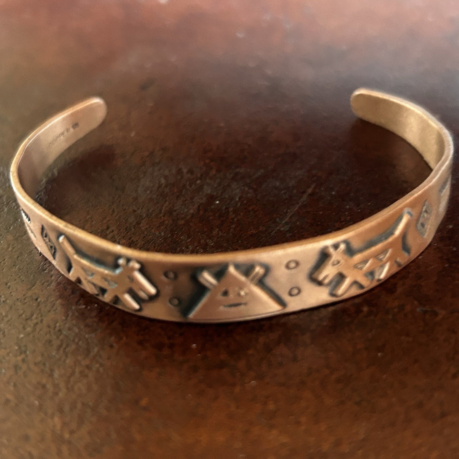Vintage Copper Wheeler Manufacturing Co Southwest Cuff Bracelet