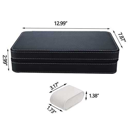 12 Slots Watch Boxes,Portable Zip Watch Jewelry Display Case with Removable