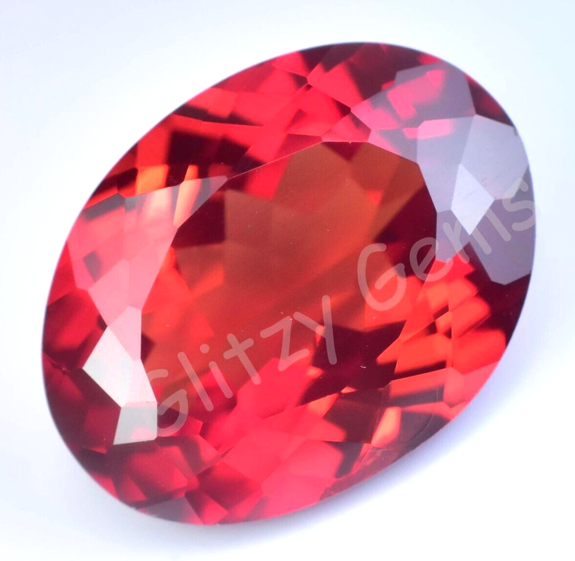Natural Red-Orange Padparadscha Sapphire 20.00 CT Oval Certified Gemstone