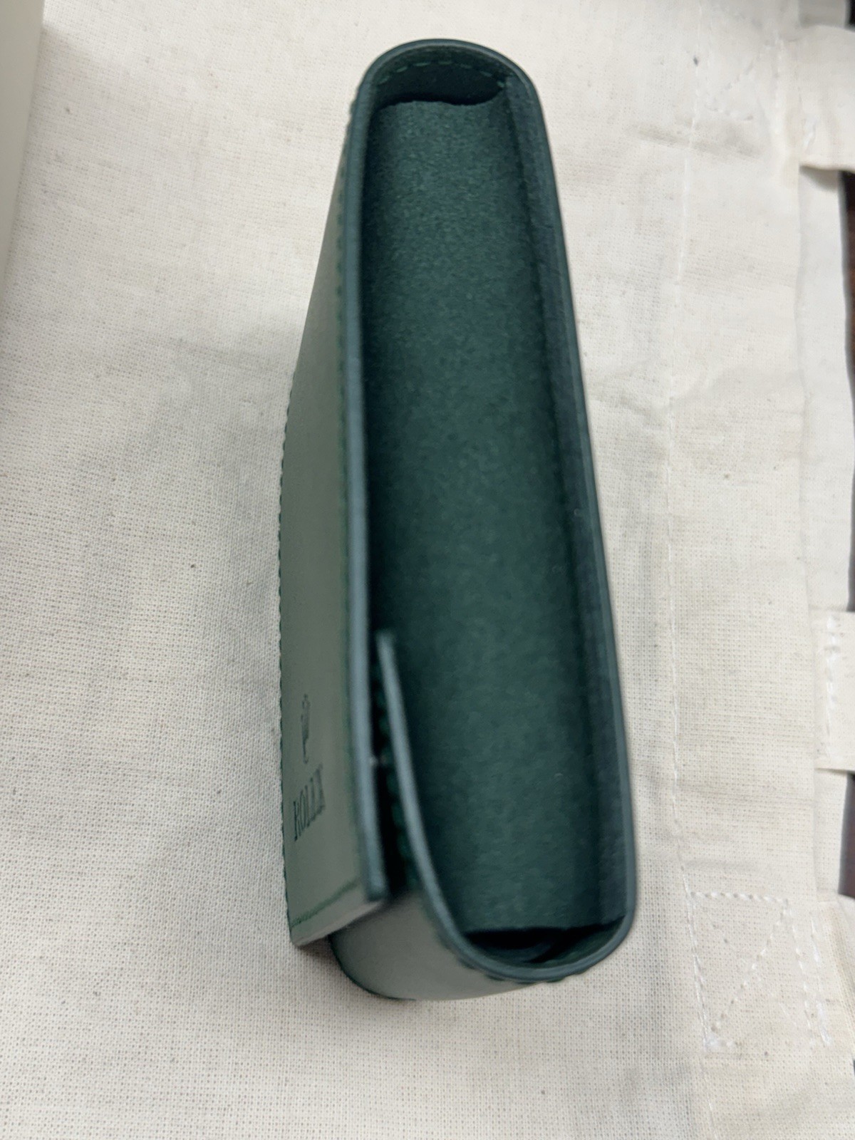 Rolex Service Center Green Leather Watch Travel Pouch Case New Box