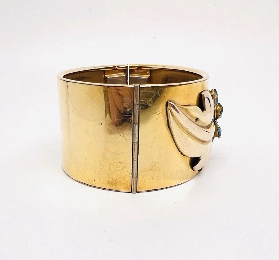Chunky Wide LUSTERN Gold Filled Bangle Bracelet 51gm Signed Vintage Jewelry