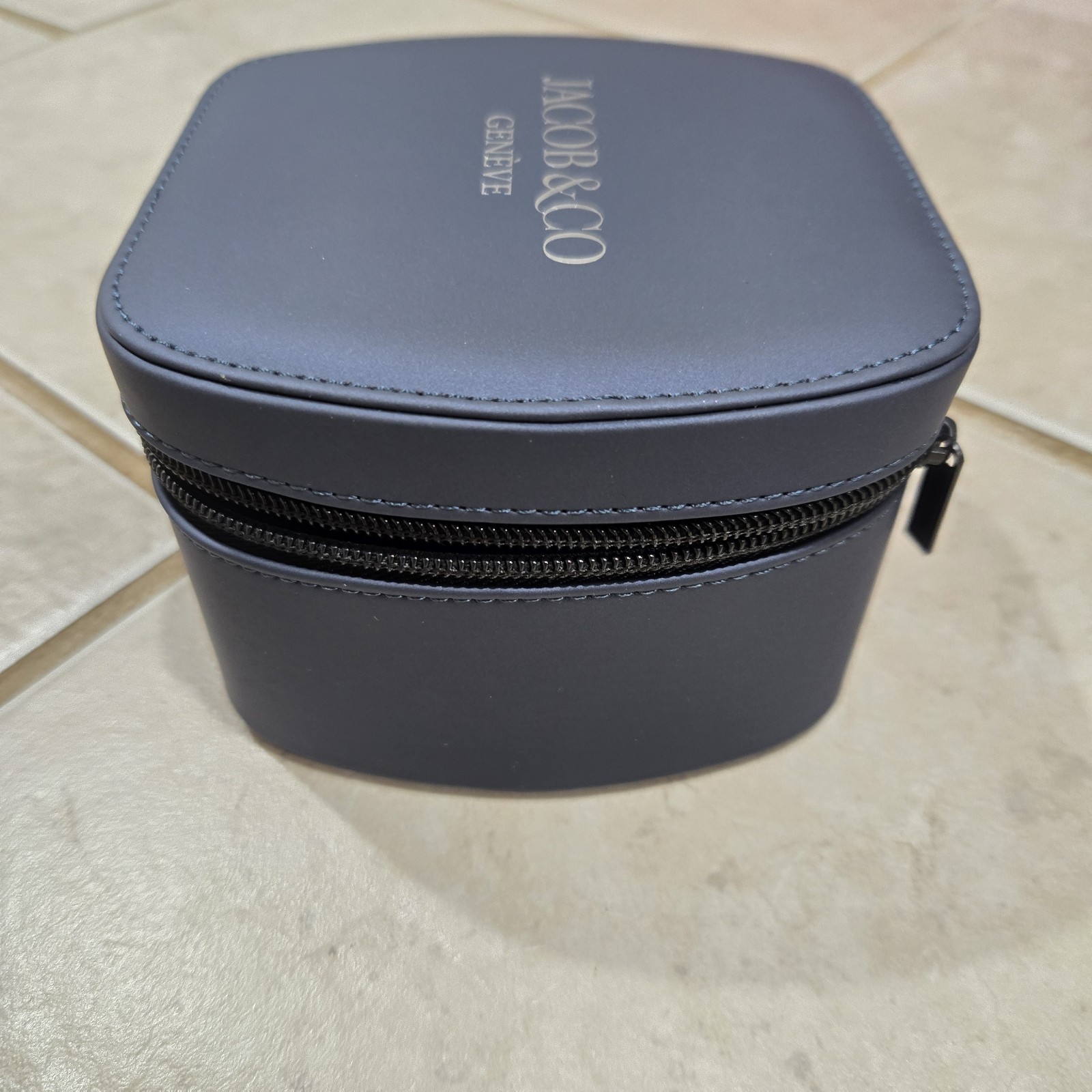 Jacob & Co. Genève Luxury Watch Travel Box – Navy Blue Leather Single Case NEW