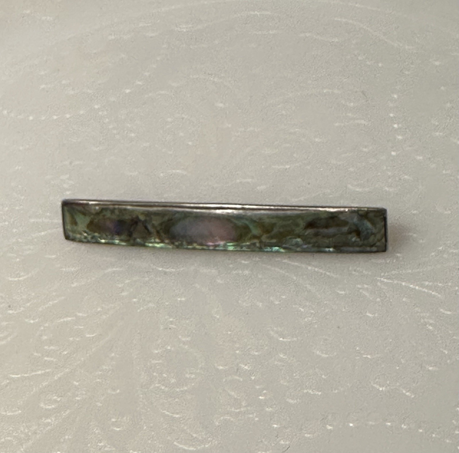 Vintage Sterling Silver Abalone Bar Brooch Pin Shell Ocean Beach