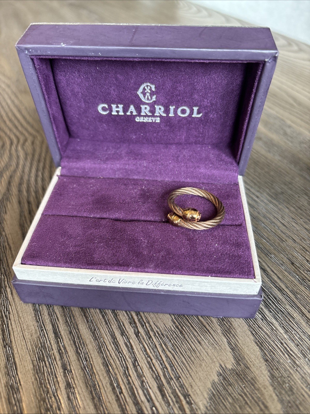 Philippe Charriol Celtic rose gold/bronze Cable ring size 9 adjustable Unisex