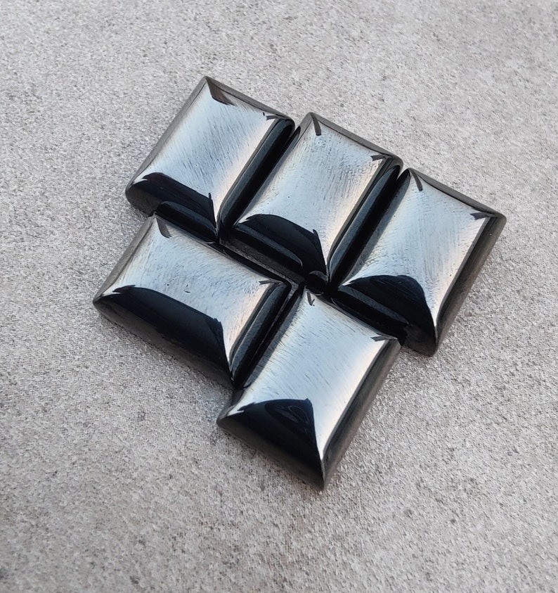 Natural Hematite Gun Metal Rectangle Cabochon 6x8mm To 20x25mm Loose Gemstone