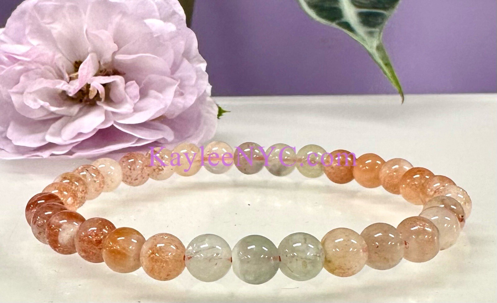 Wholesale 6Pcs Natural Arusha Sunstone 6mm 7.5” Crystal Healing Stretch Bracelet