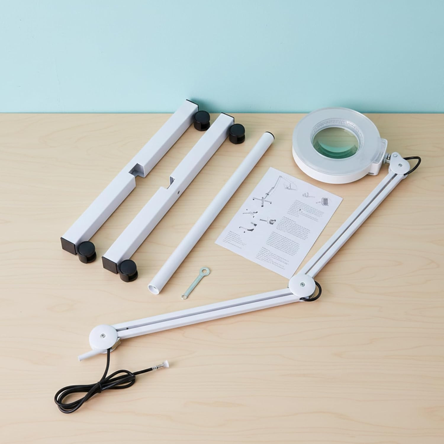 Magnifying Glass with Light and Stand, 10X Lighted Magnifying Glass Floor Stand