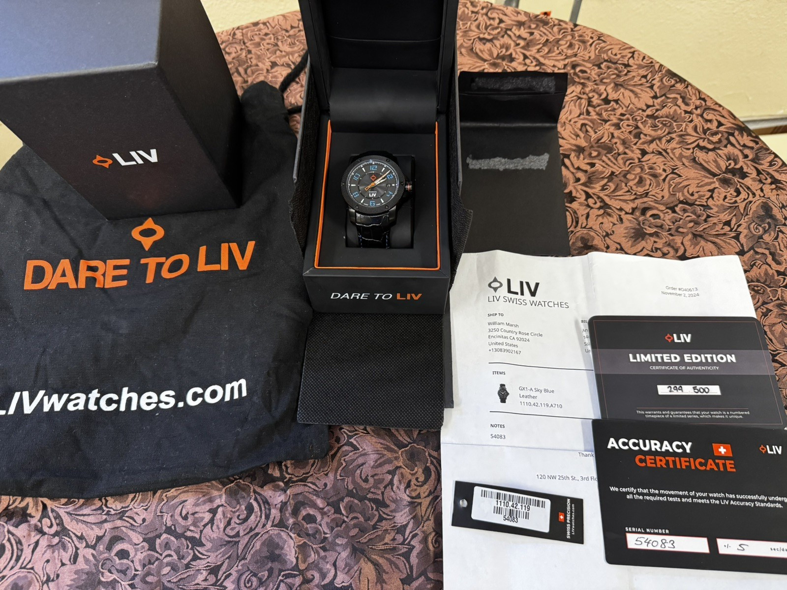 LIV GX1-A Automatic Swiss Watch – Sky Blue Limited Edition 299/500