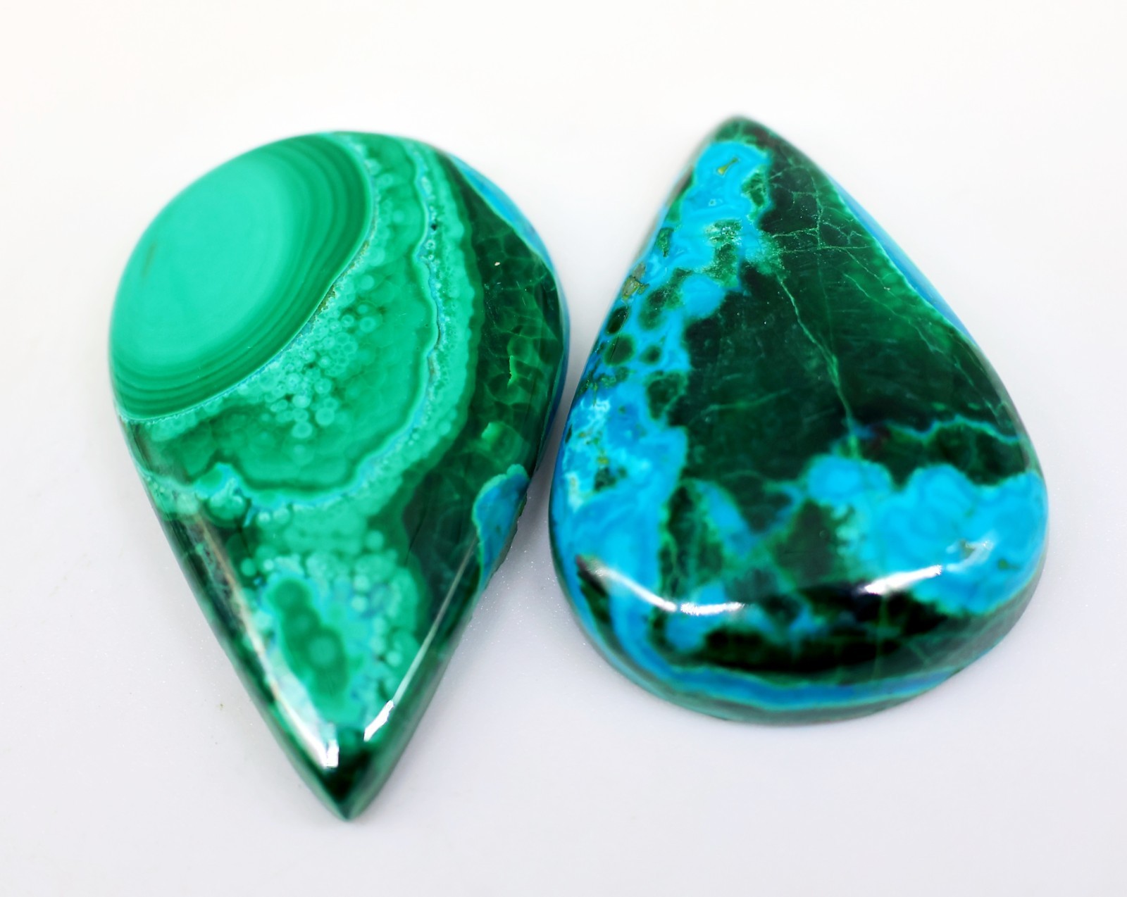 49 Ct Top Natural Bulk Lot chrysocolla Malachite Pear Cabochon Gemstone PF-385