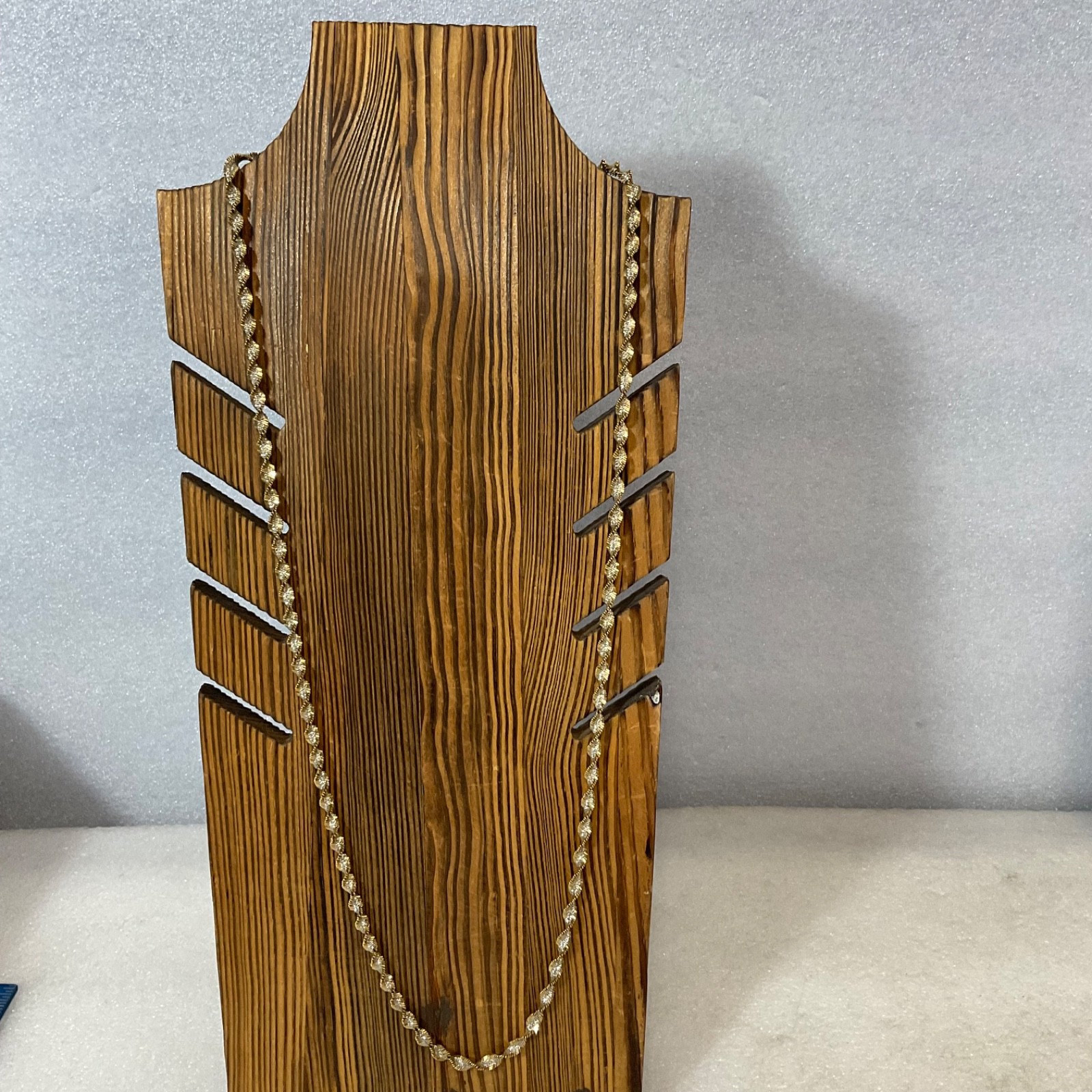 28in 925 Silver Two Tone Twisted Chain Necklace Italy 18.95g
