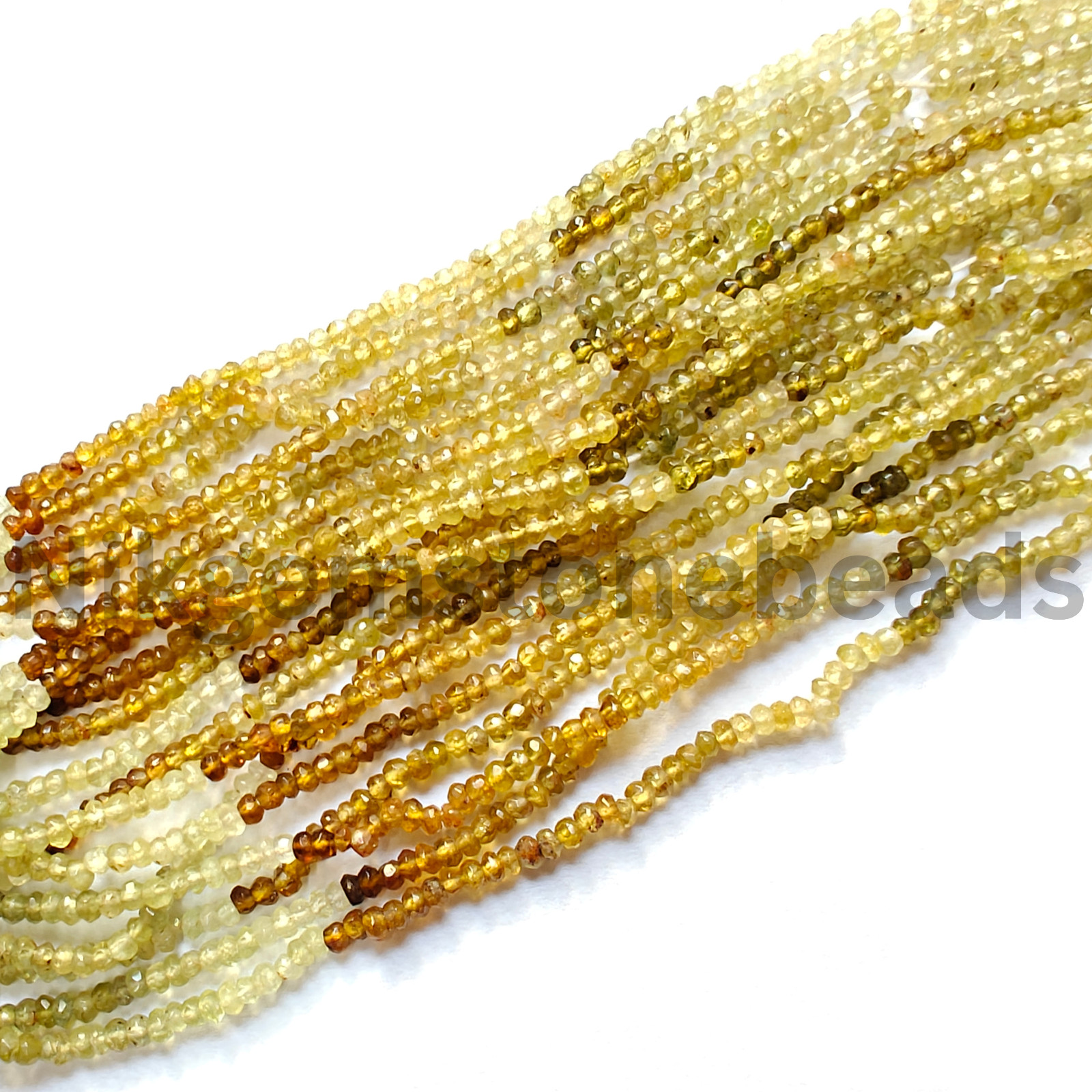 Natural Shaded Grossular Garnet Beads, Faceted Rondelle Cut Stone, 2.75-3.10 MM.