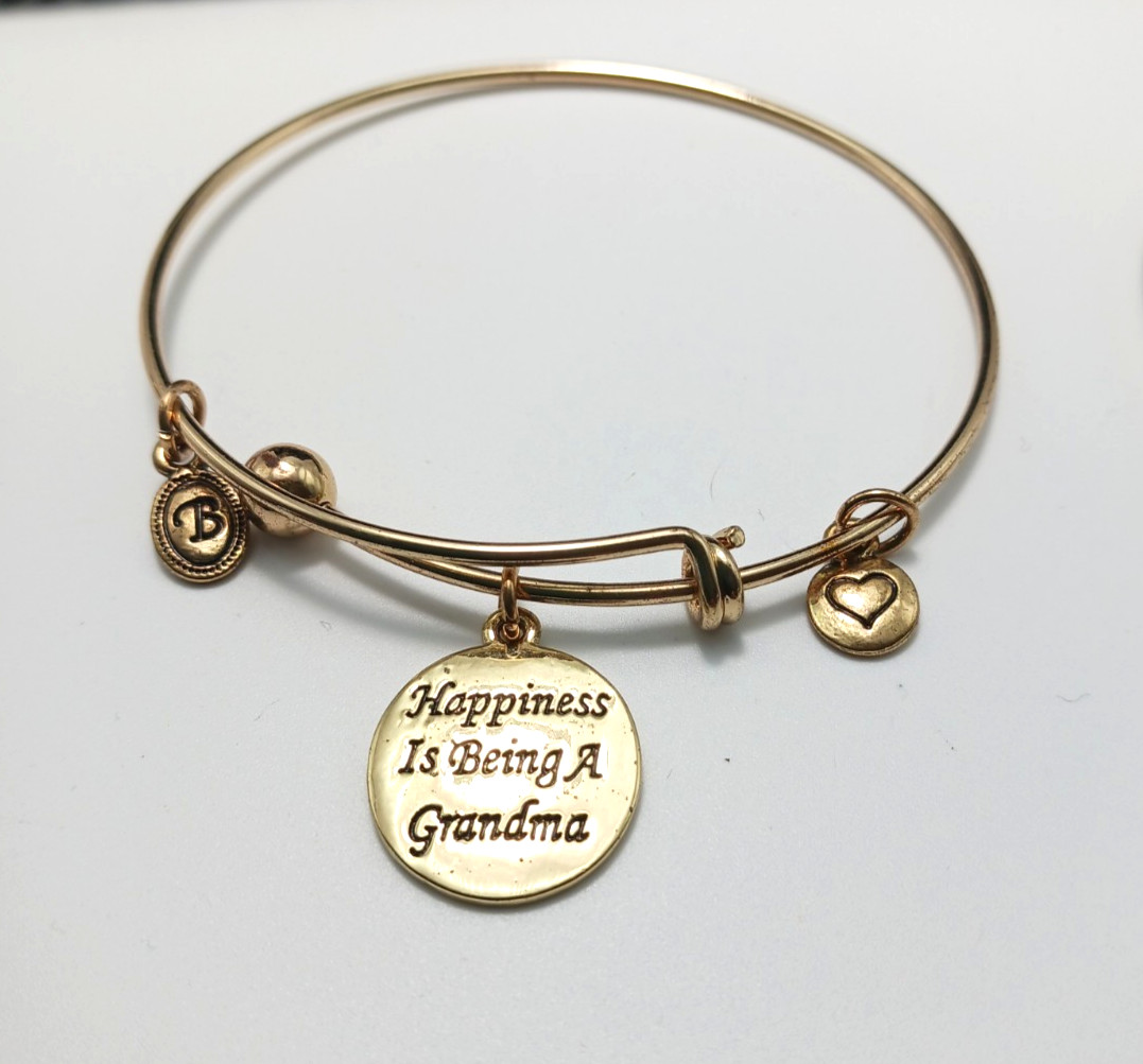 Bella Perlina “Happiness Is Being A Grandma” 3 Bangle Charm Braclets