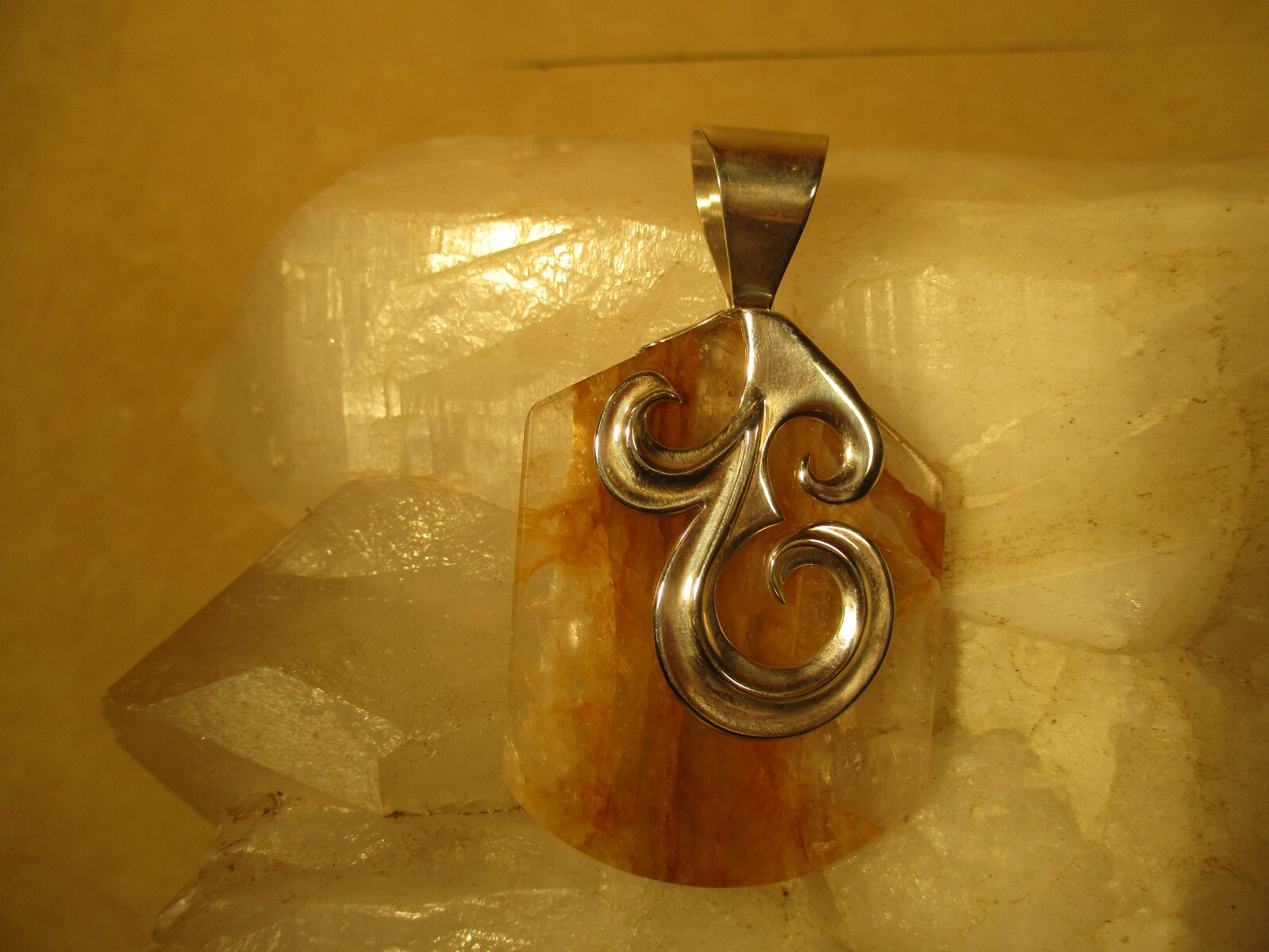 Jay KIng DRT HSN Sunshine Quartz Sterling Silver Pendant and Earring Set