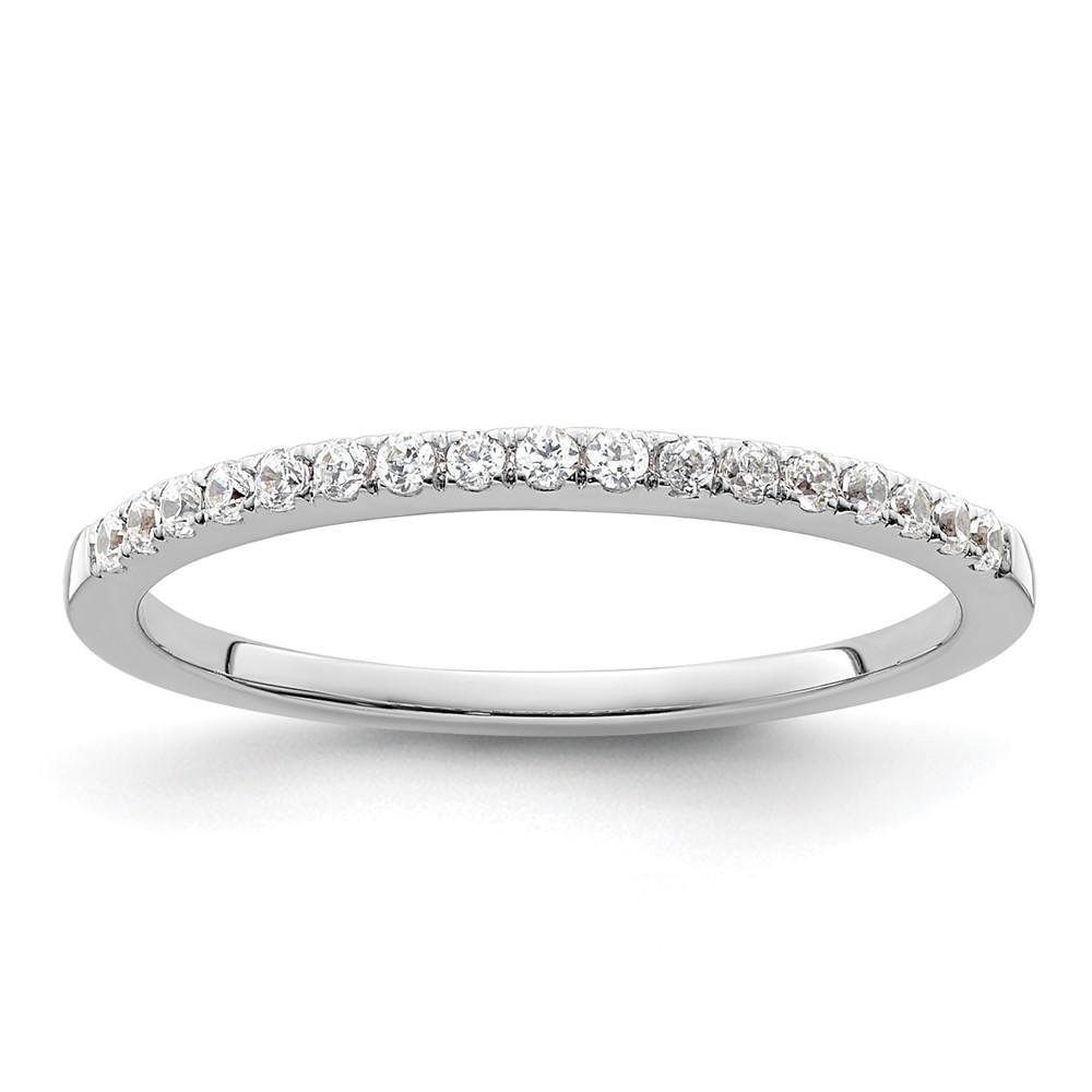 14k White Gold 1/6 carat Lab Grown Diamond Complete Wedding Band Ring Size 6