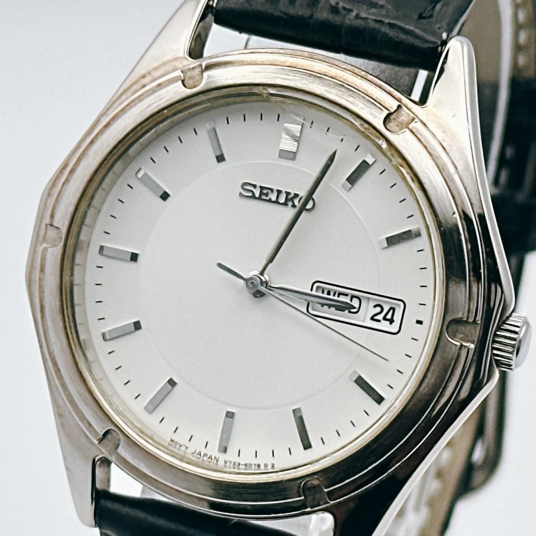 [Working/Battery/Strap Replacement] SEIKO Men’s Watch Day-Date Silver