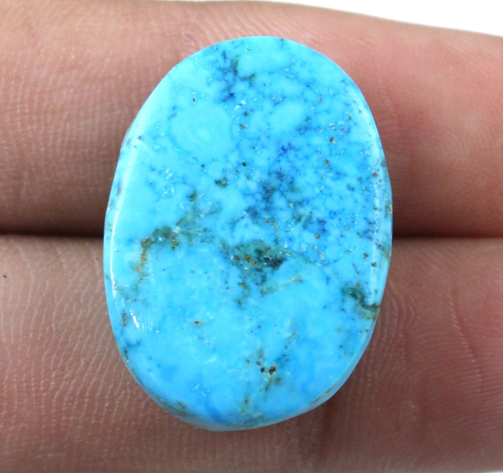 Natural 26.75 Ct Oval Arizona Blue Turquoise Gemstone Certified T22251 No Tariff
