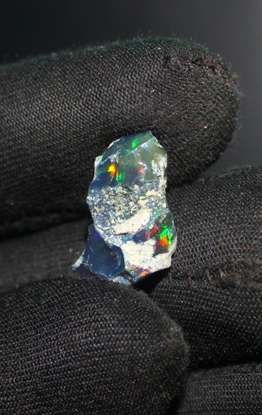 Crystal Black Opal, Raw Black Opal Gemstone, Loose Opal, Ethiopian Opal 6.45 Cts