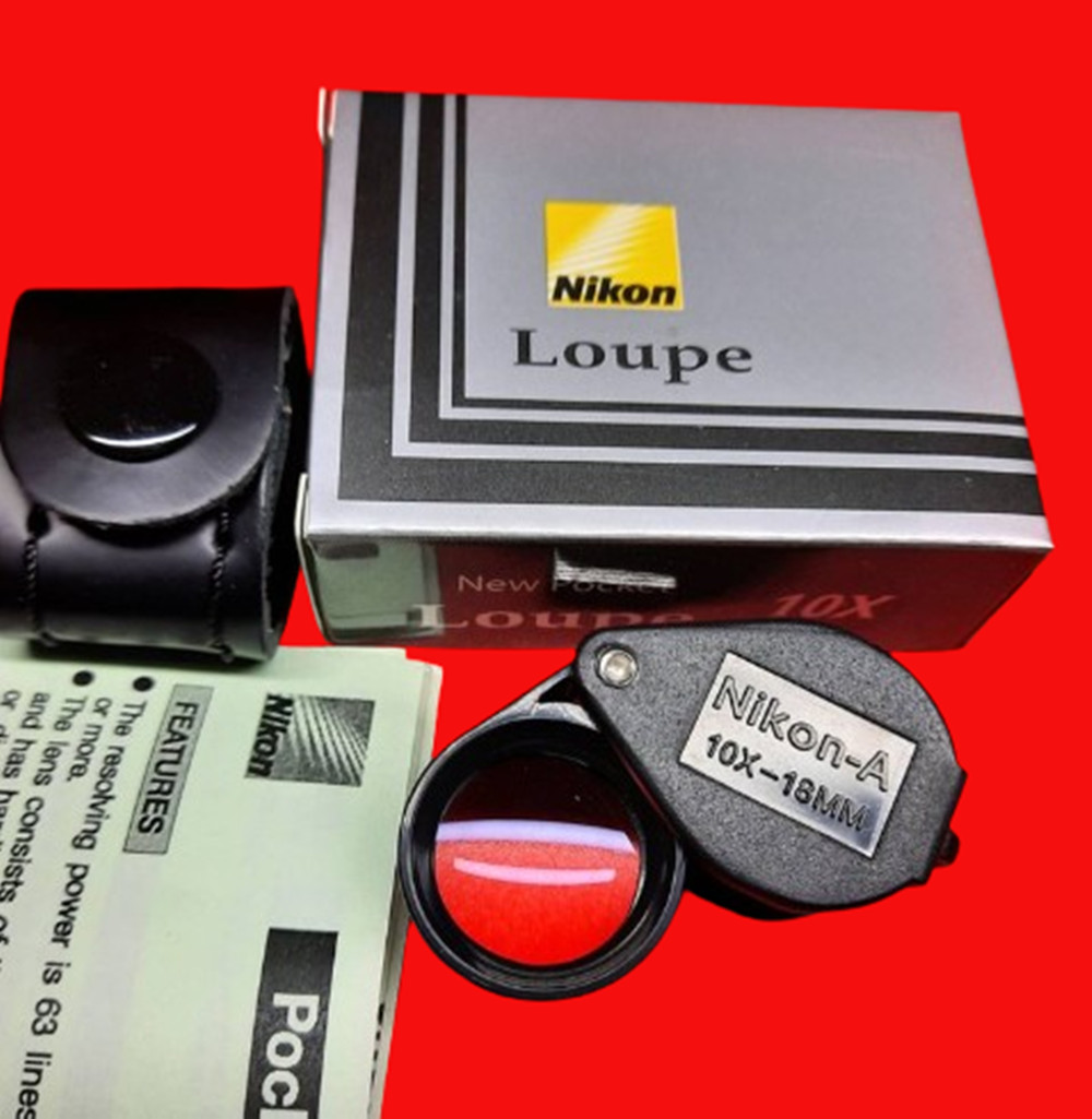 Nikon-A black Loupe lens 10x 18 mm.3-layer coated lensJewelry Amulet Magnifier
