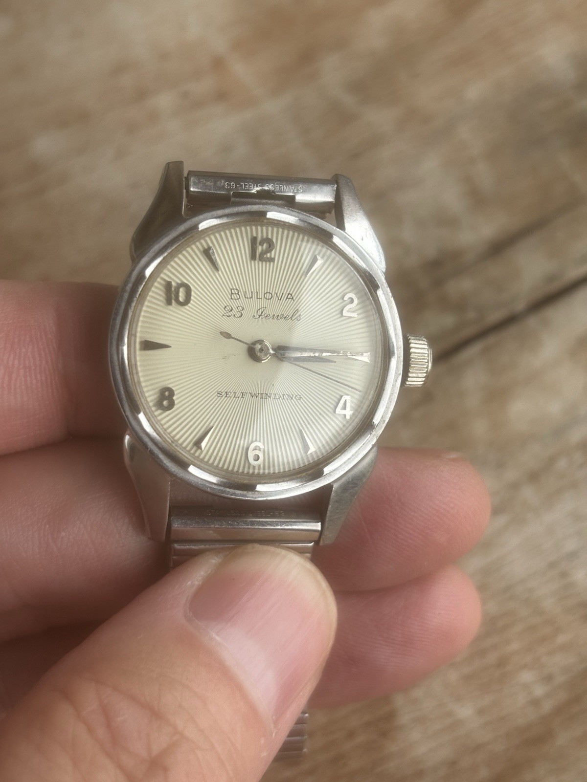 vintage Bulova 23 Jewel Self Winding Sun Burst Dial Mens Watch, Buy It Now