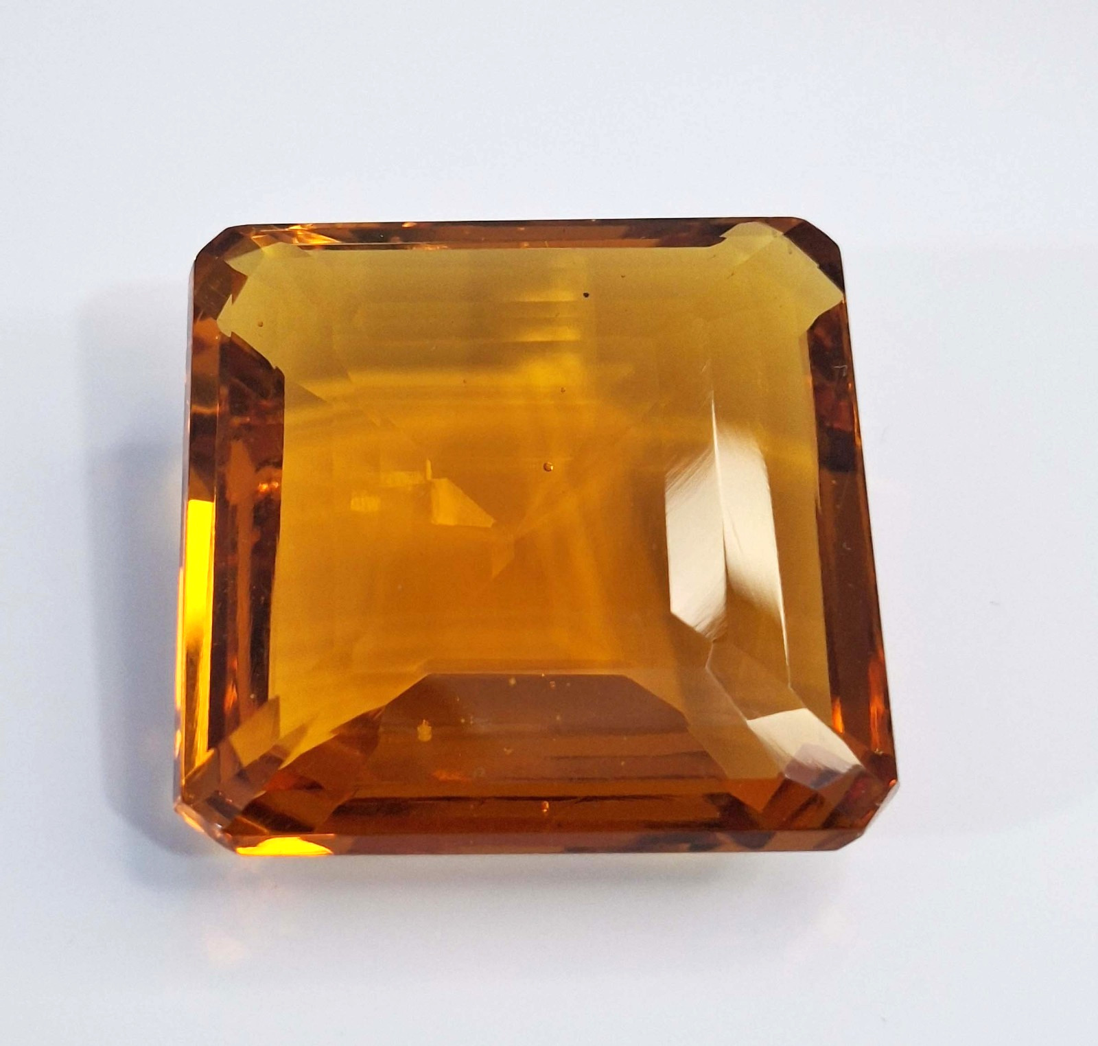Honey-Orange Citrine Square Cut 126-128 Ct Certified Loose Gemstone SP1609